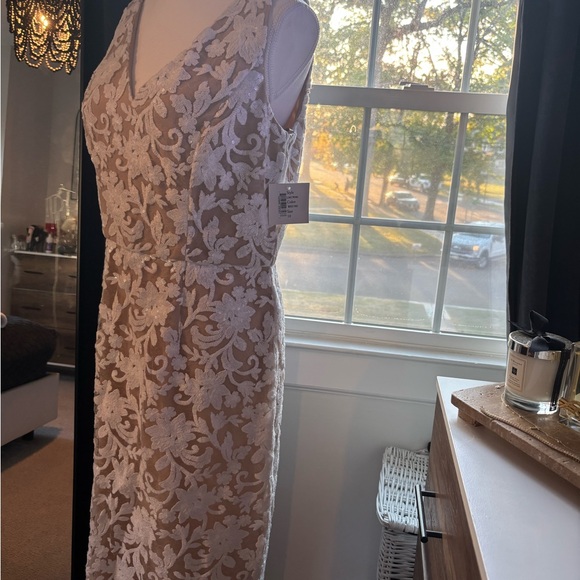 Floral Lace Midi Dress in Cream - Picture 4 of 6